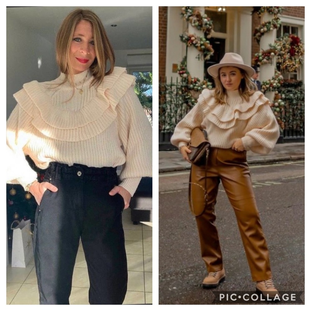 NWT H&M *Bloggers Fave* Flounce Rib-Knit Sweater - Picture 5 of 7